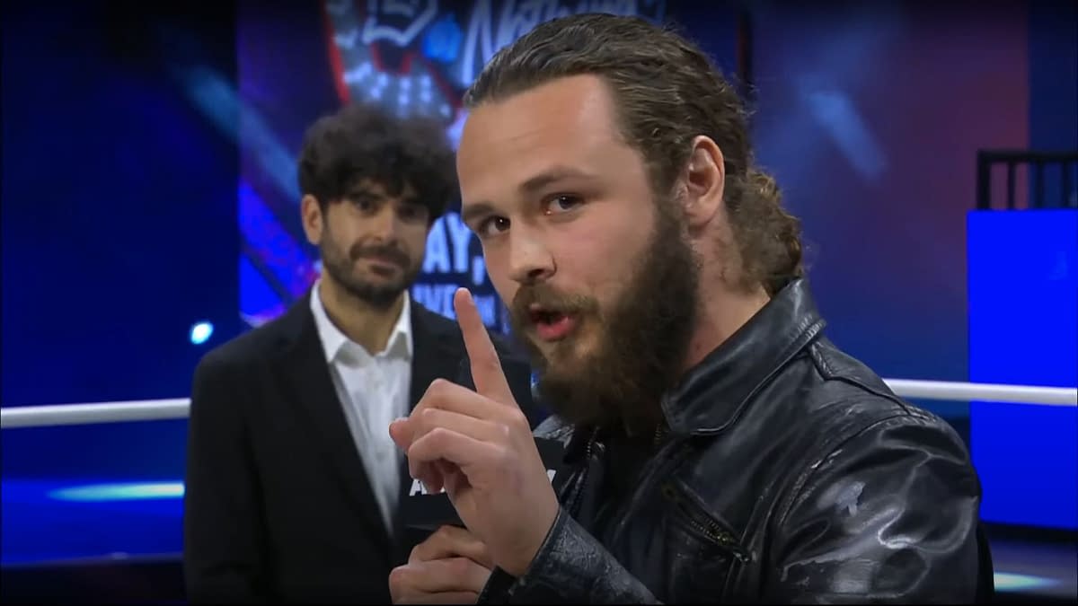 Jack Perry talks with Tony Khan on AEW Dynamite before attacking him.